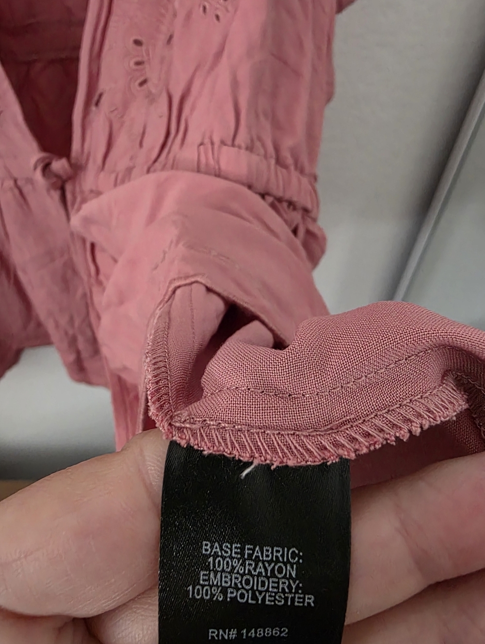 NWT Torrid Eyelet Challis Tie Front Top - Picture 7 of 9